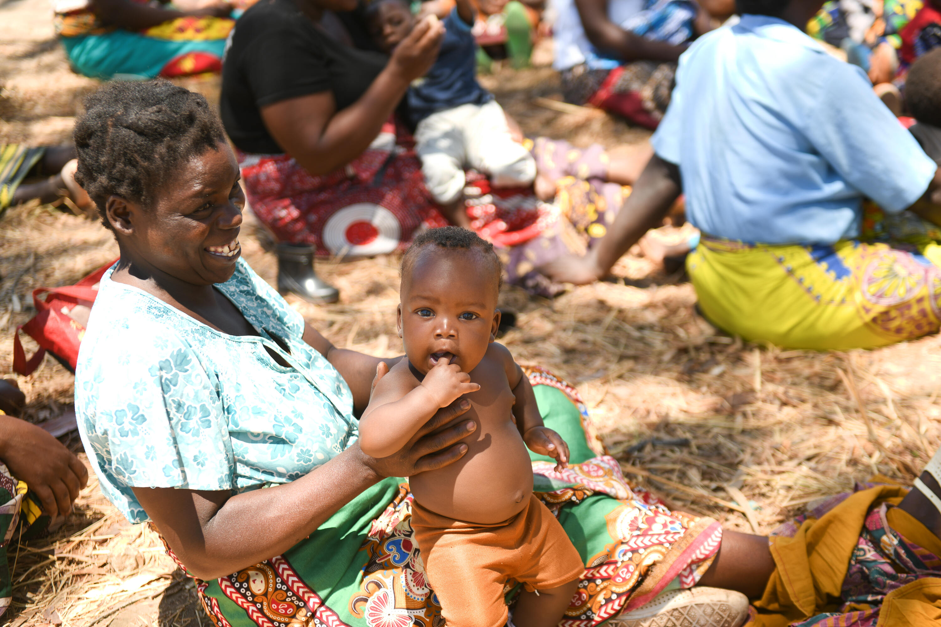 36-year-old Chancy Thika and her 7 months old son George Banda are seen at Chiwinga Village in Kasungu District, Central Malawi.