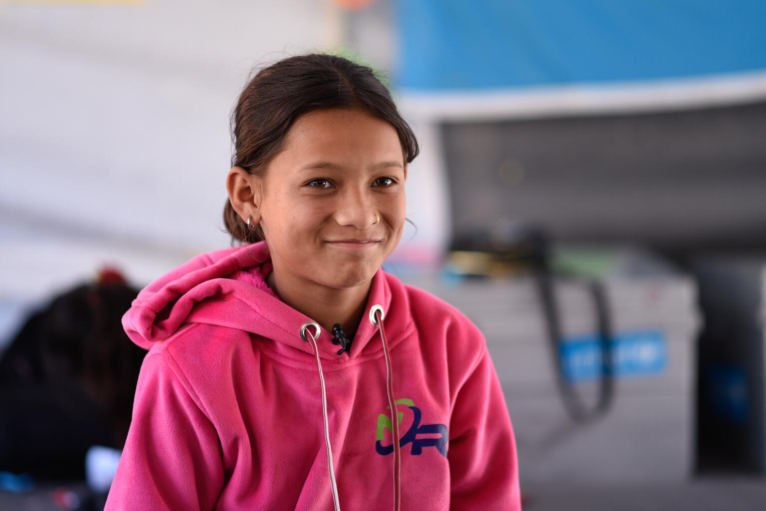 On 17 November 2023, Nelina Budha, 11, from Nalgad Municipality in Jajarkot District in one of the child-friendly spaces established with UNICEF support in the wake of the 6.4 magnitude earthquake that struck Nepal on 3 November 2023.