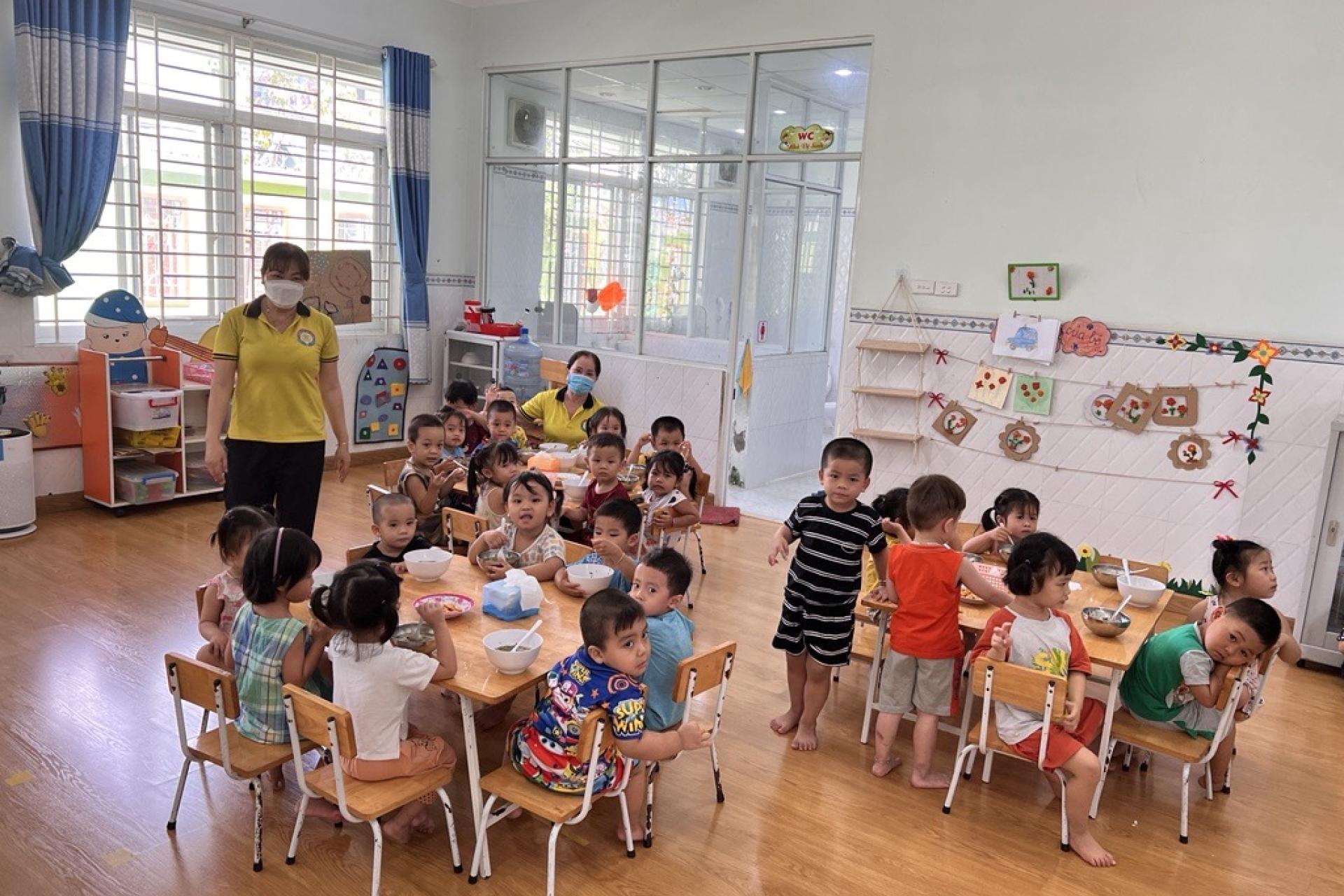 Children in a classroom in Vietnam