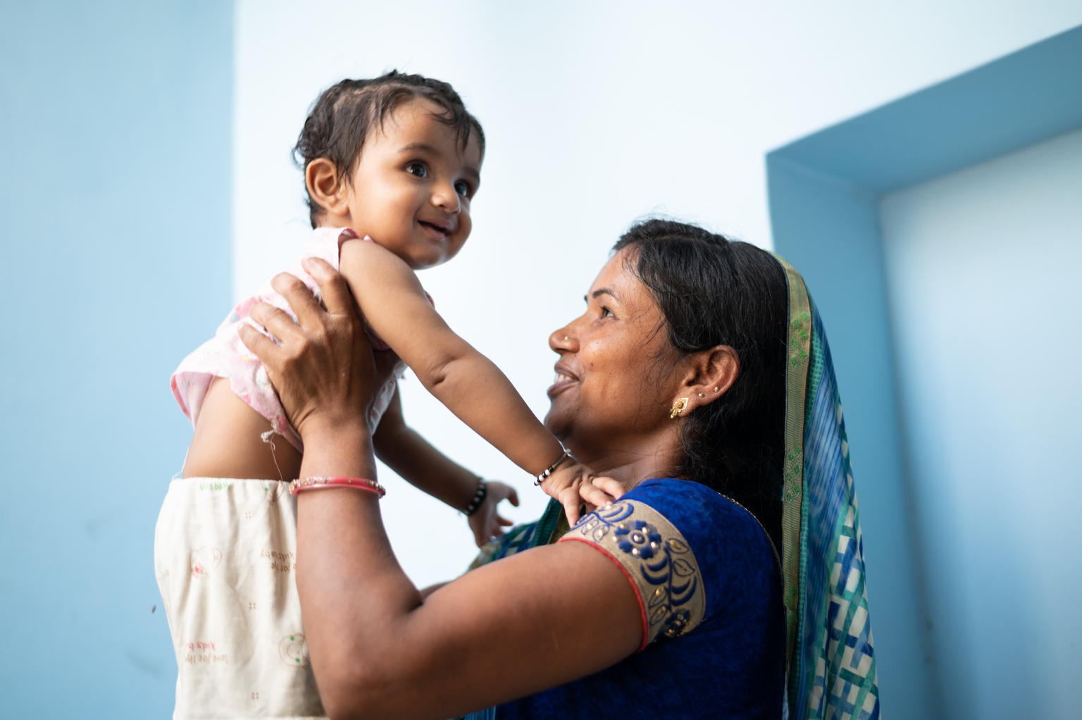 Mother holding baby