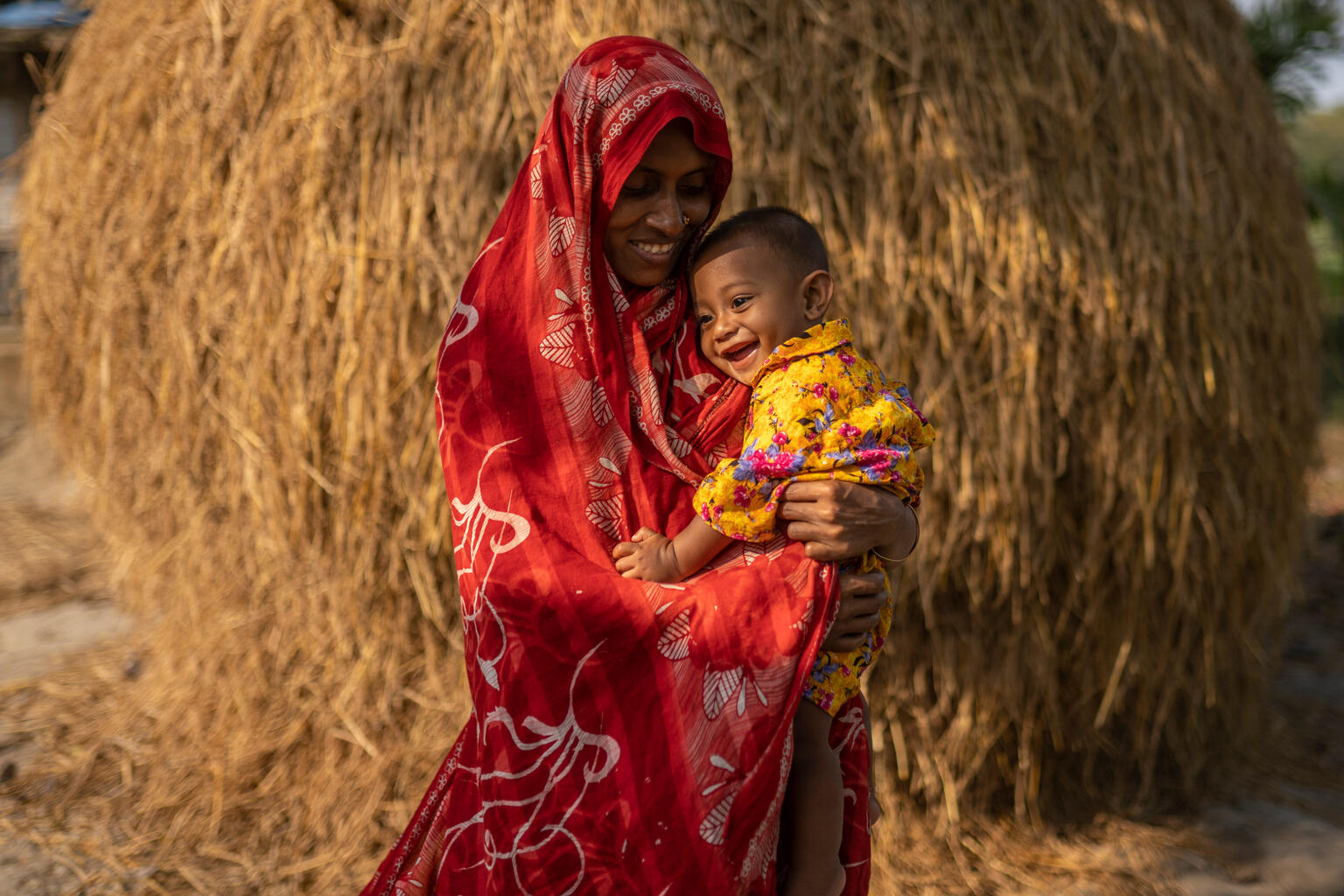 Mother holding child