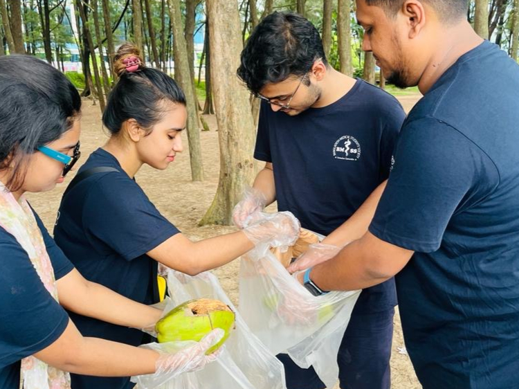 Youth clean up plastic pollution in Bangladesh.