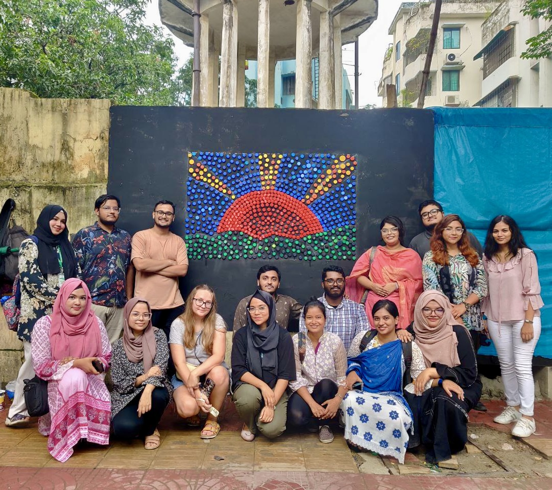 Sharif Mohammed Sadat turn plastic pollution into art in Bangladesh