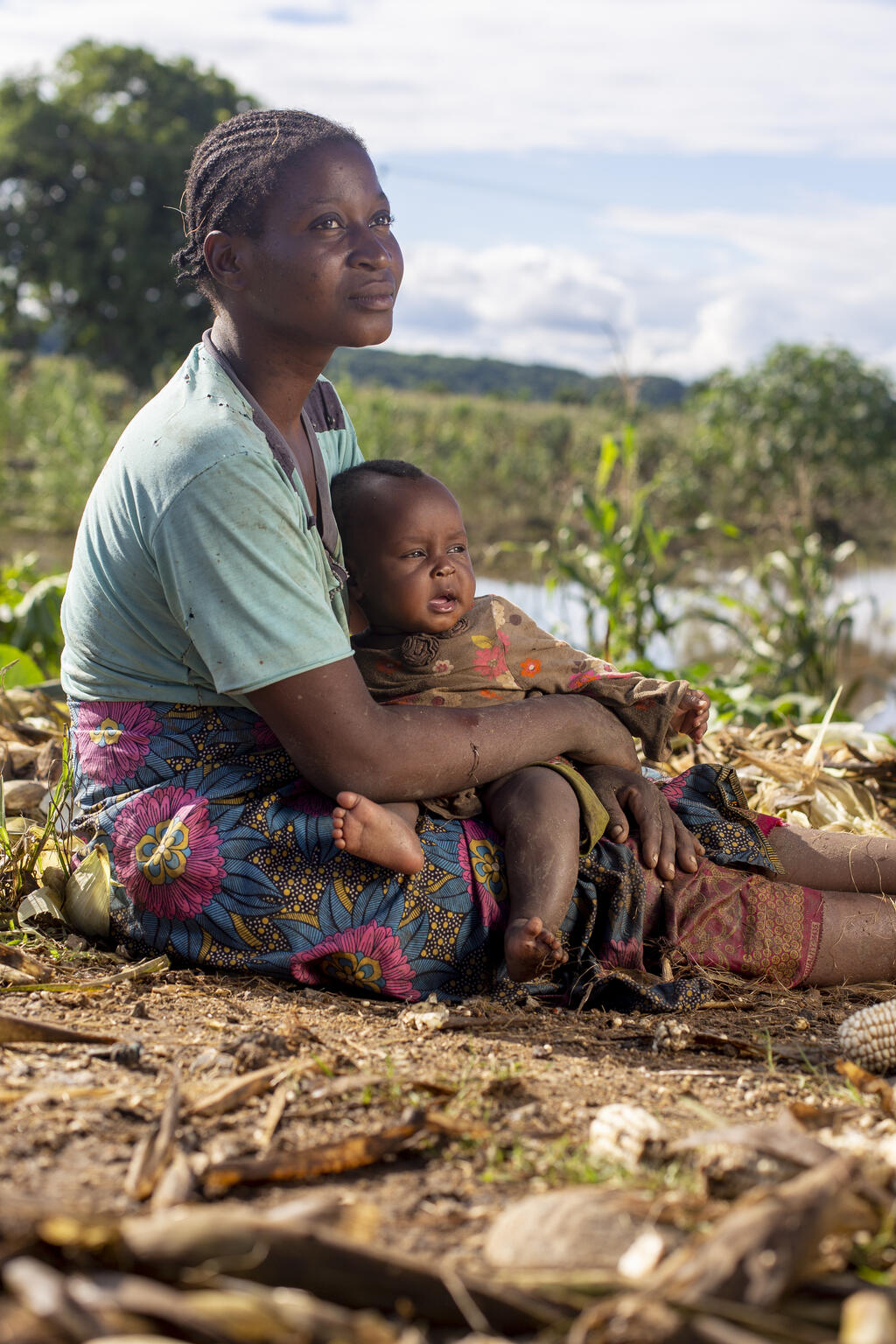 Mother holds her baby in Malawi